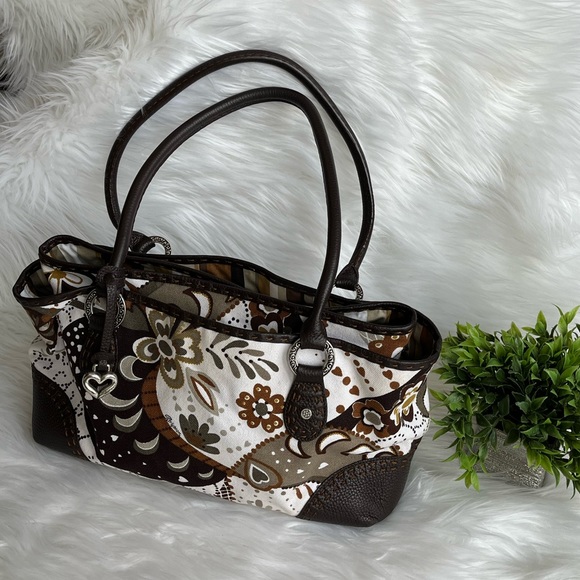 Brighton - Floral Shoulder Bag. Cream/Brown - Picture 1 of 8
